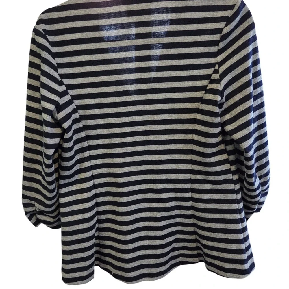 SOHO APPAREL LTD Striped Blazer‎ Jacket Navy Grey Womens Size M - Picture 5 of 6